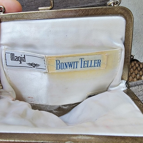 #Vintage #Bonwit #Teller #Magid Silver Chain Links Strap Evening Bag - Picture 4 of 7